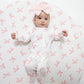 Pretty Bows  2 Way Ruffle Sleeve Zipper Footie