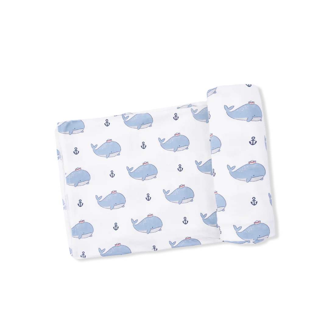 Bubbly Sailor Whales Blue  Swaddle Blanket