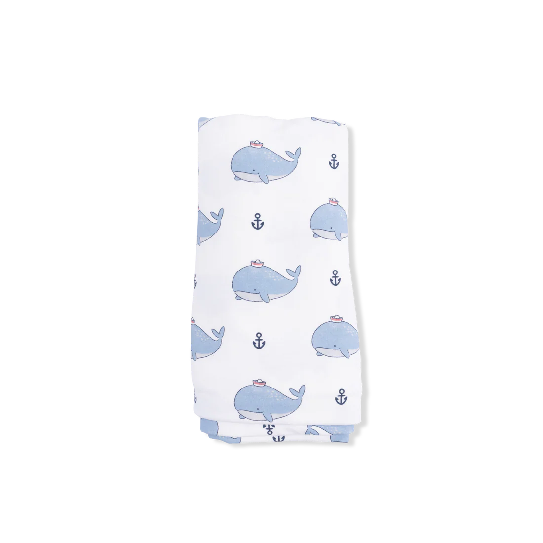 Bubbly Sailor Whales Blue  Swaddle Blanket