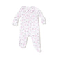 Dainty Buds And Bows Stripe - Smocked Peter Pan Snap Footie