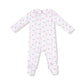 Dainty Buds And Bows Stripe - Smocked Peter Pan Snap Footie