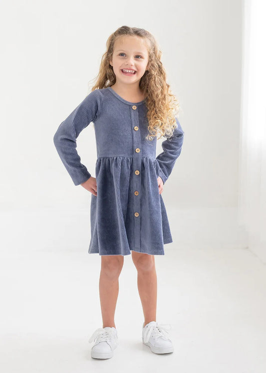 Skylar Blue Button Dress