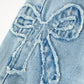 Girls Light Wash Bow Applique Relaxed Denim Jeans