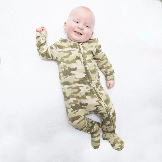Camo  2 Way Zipper Footie