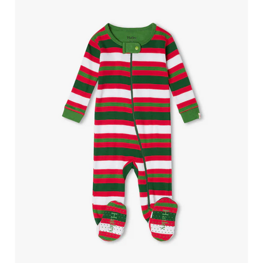 Candy Cane Stripe Footed Sleeper