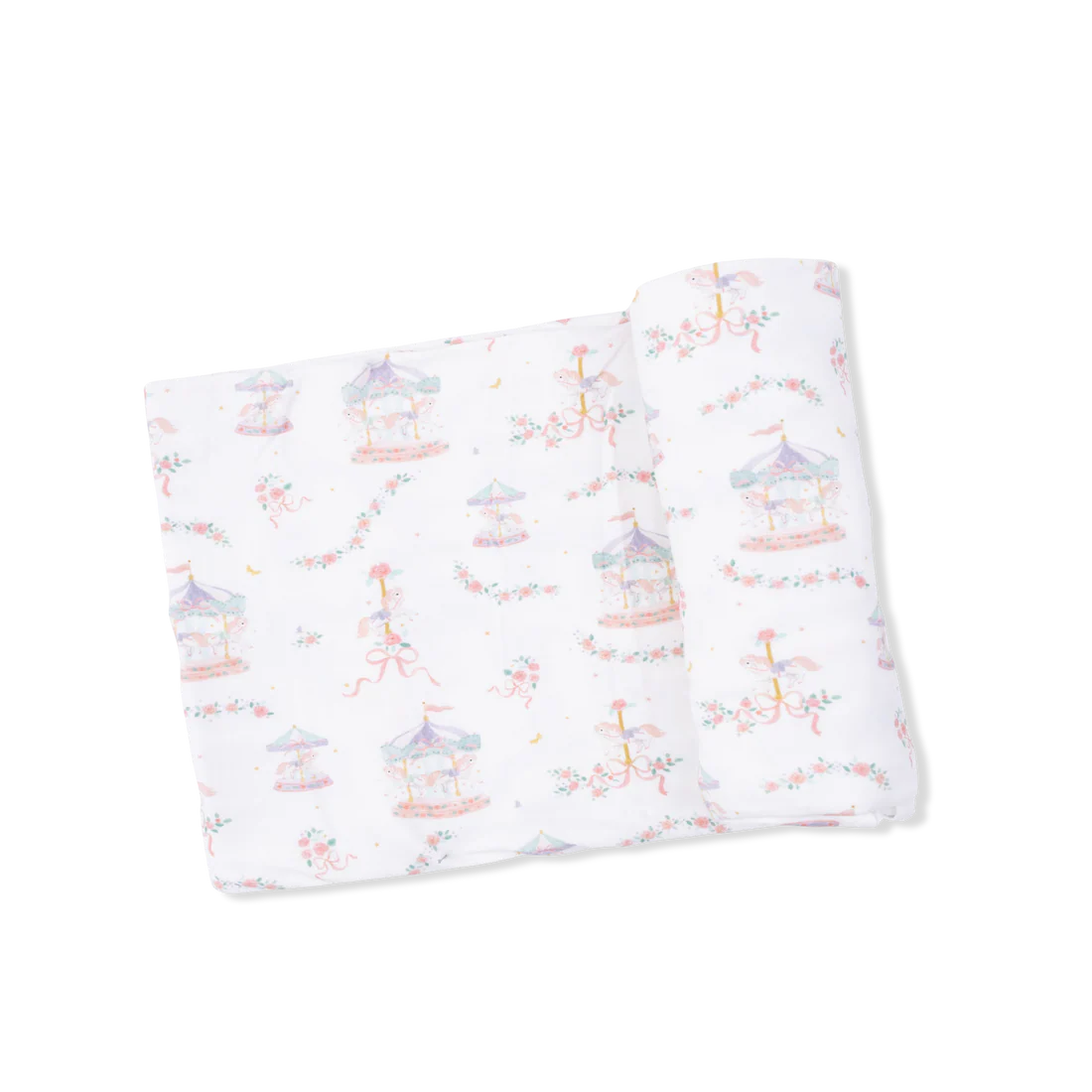 Carousel with Bows  Swaddle Blanket