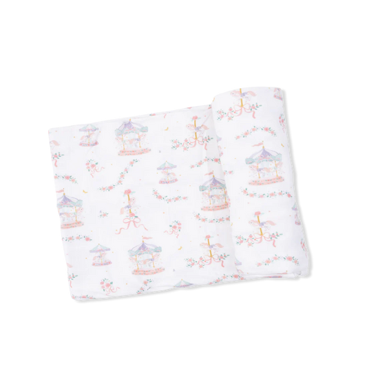 Carousel with Bows  Swaddle Blanket