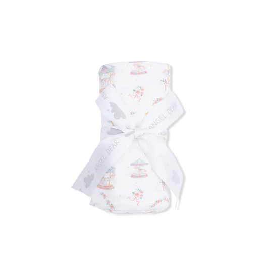 Carousel with Bows  Swaddle Blanket