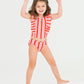 Cayenne Pop Stripe Waterfall Tankini