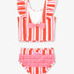 Cayenne Pop Stripe Waterfall Tankini