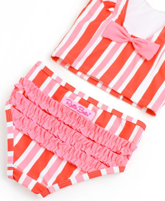 Cayenne Pop Stripe Waterfall Tankini