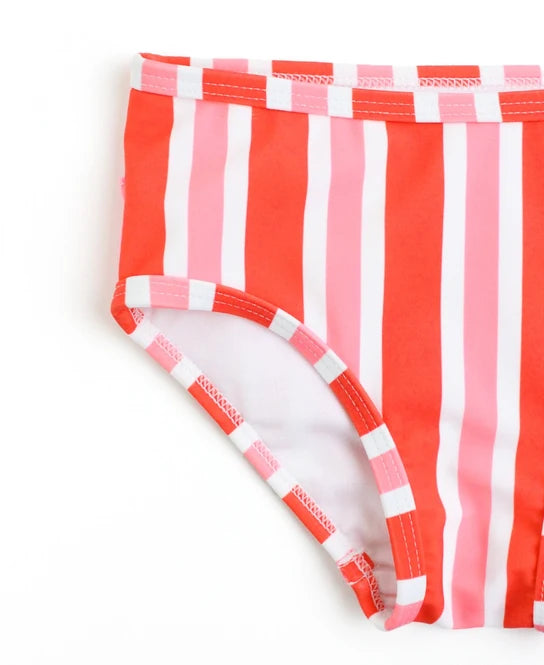 Cayenne Pop Stripe Waterfall Tankini