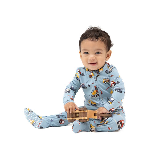 Crayon Construction  2 Way Zipper Footie