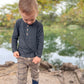 Adams Ribbed Henley- Charcoal