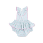 Tiny Cherry Stripe  Ric Rac Ruffle Sunsuit