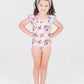 Coastal Breeze Floral Ruffle V-Back One Piece