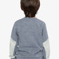 Deux par Deux Colorblock Brushed Jersey Top With Chest Pocket Blue-Grey