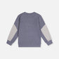 Deux par Deux Colorblock Brushed Jersey Top With Chest Pocket Blue-Grey