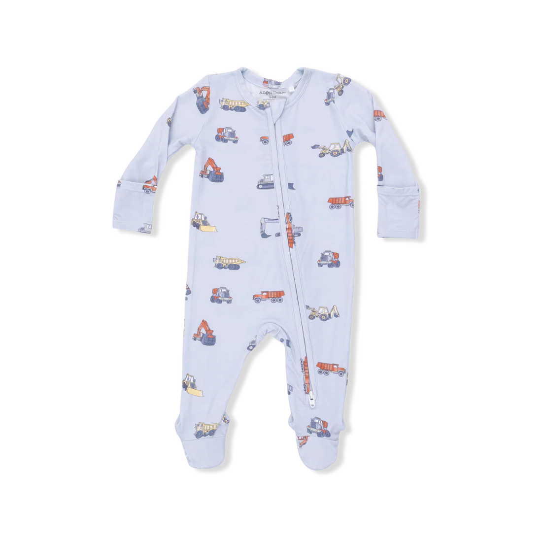 Construction Vehicles  2 Way Zipper Footie
