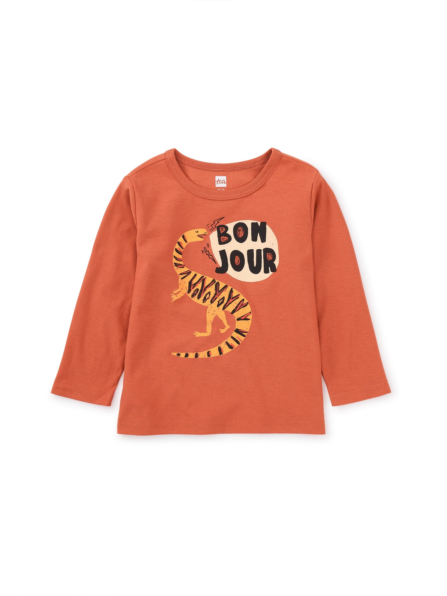 Bonjour Dino Baby Graphic Tee Copper