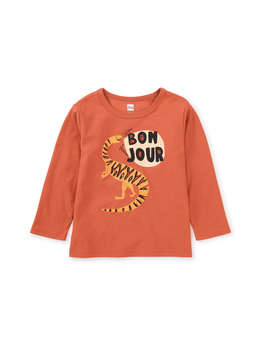 Bonjour Dino Baby Graphic Tee Copper