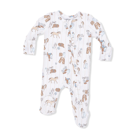Cowboy Nursery  2 Way Zipper Footie