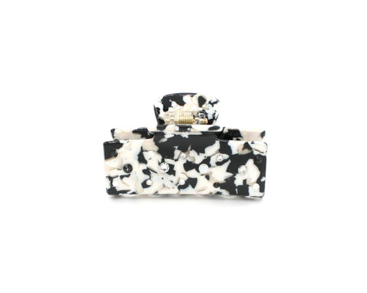 Black and White Scattered Crystallized Claw Clip