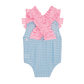 Blue Crinkle Check Baby Swimsuit