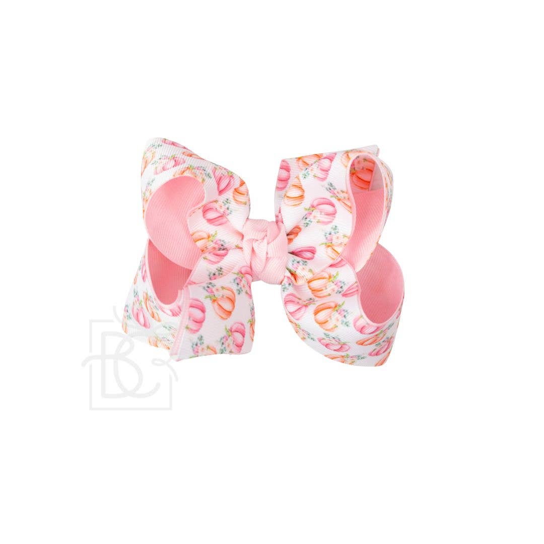 Layered Pastel Pumpkin Bow on Alligator Clip