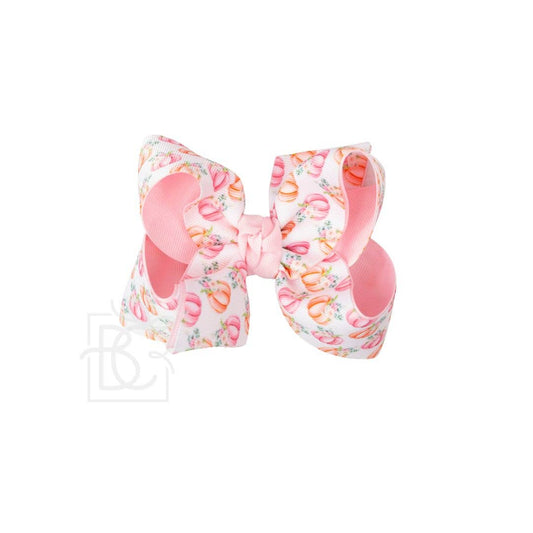 Layered Pastel Pumpkin Bow on Alligator Clip