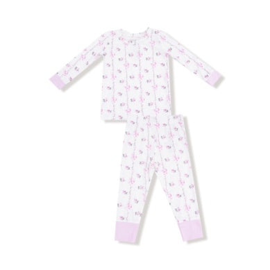 Dainty Buds and Bows Stripe  Long Sleeve Loungewear Set