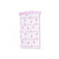 Dainty Buds and Bows Stripe  Ruffle Blanket