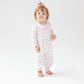 Dainty Buds and Bows Stripe  Smocked Long Sleeve Romper with Peter Pan Collar