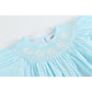 Light Blue Daisy Smocked Bishop Dress