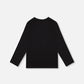 Organic Cotton T-Shirt Black With Boucle Deer Applique
