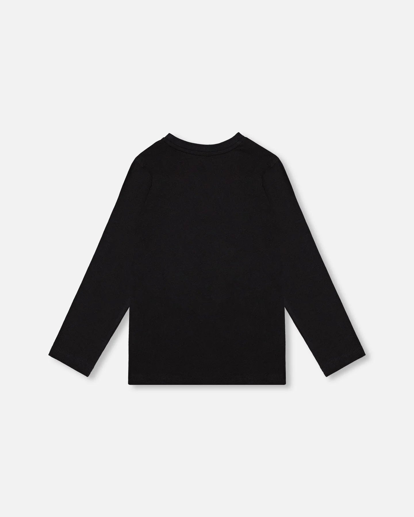 Organic Cotton T-Shirt Black With Boucle Deer Applique