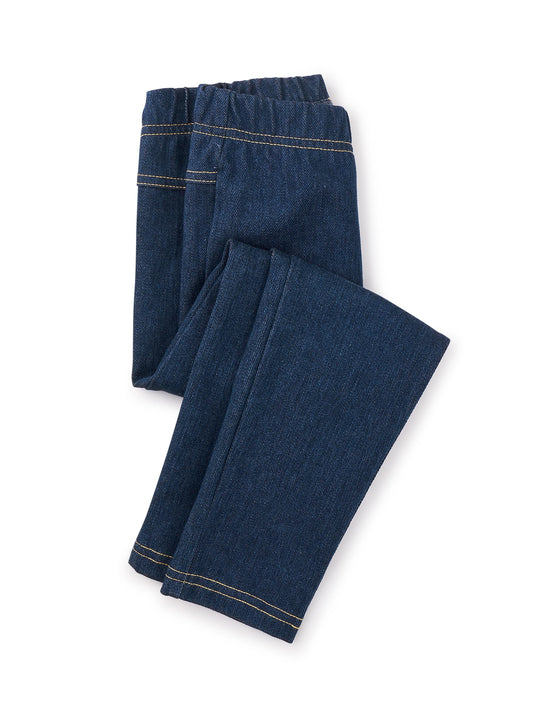 Medium Wash Denim-Like Leggings