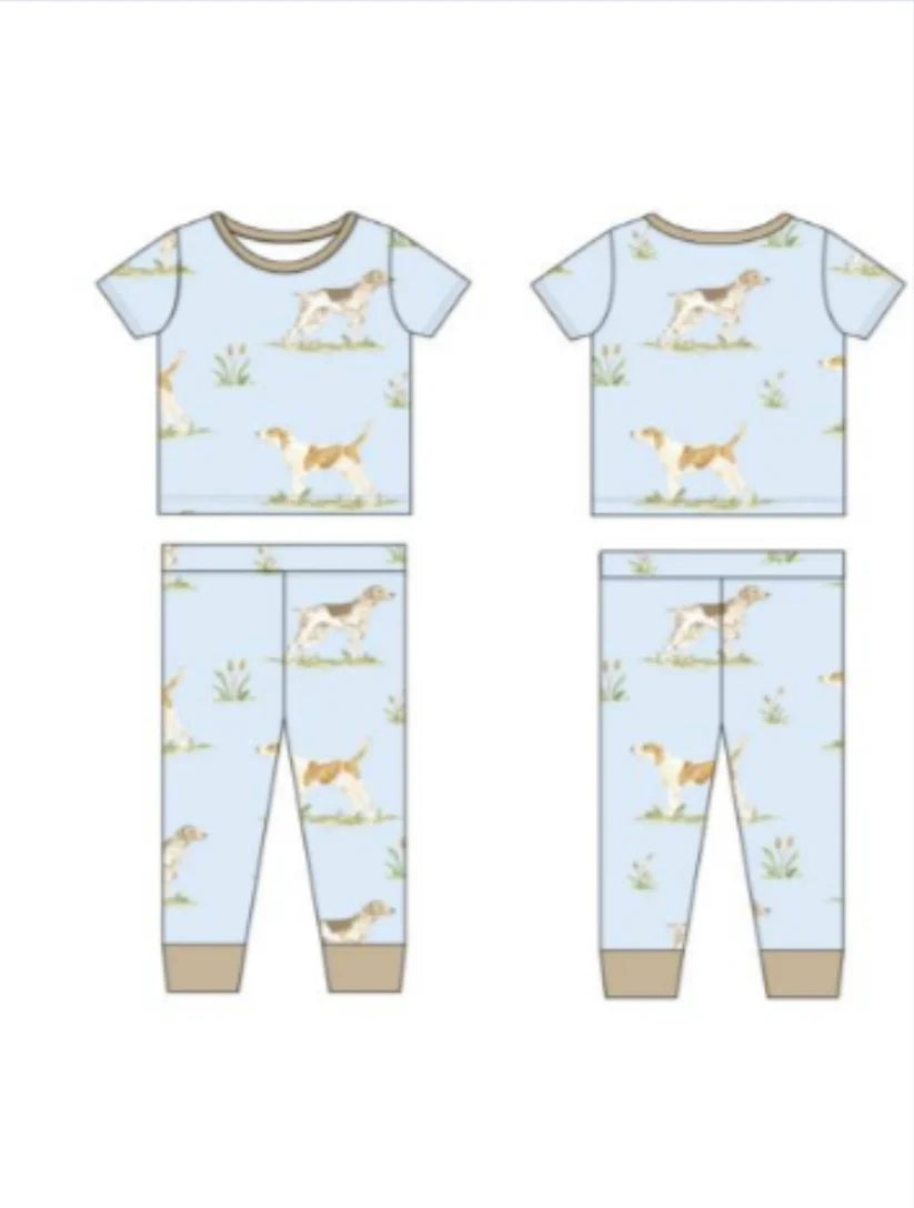 Hunting Dogs Two Piece Pajama Pants Set