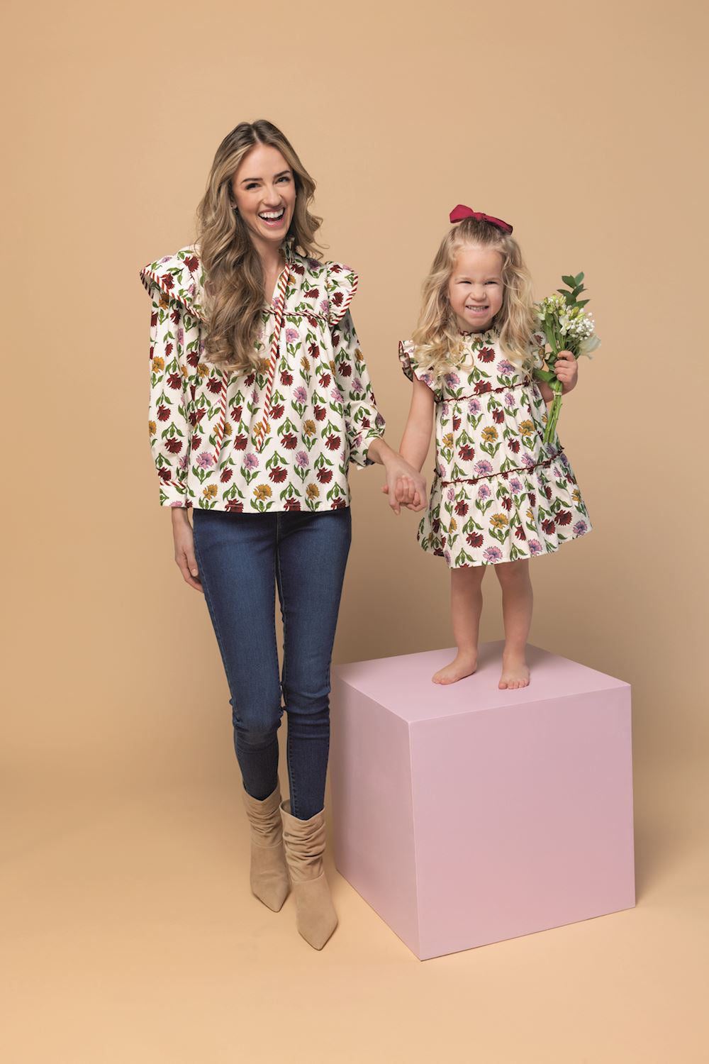 Multi-Floral Ruffle Dress