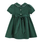 Green Corduroy Santa Smocked Dress