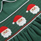 Green Corduroy Santa Smocked Dress