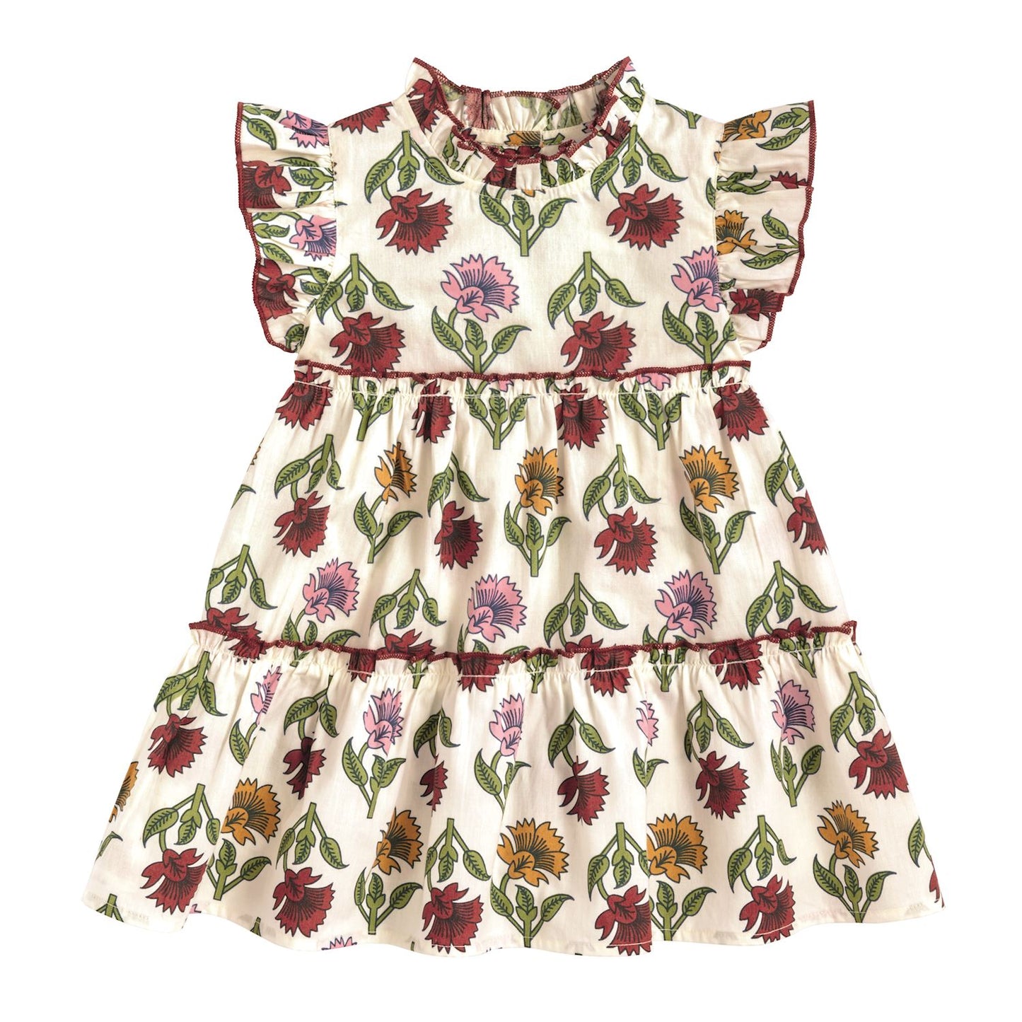 Multi-Floral Ruffle Dress