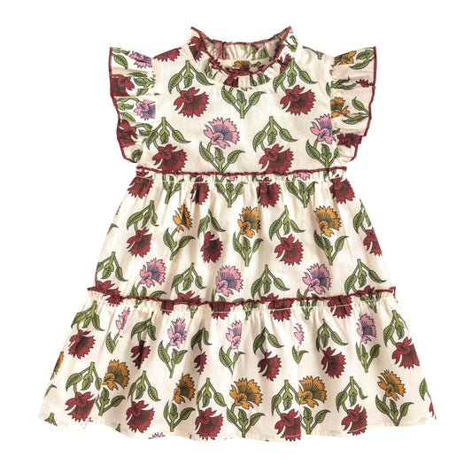 Multi-Floral Ruffle Dress