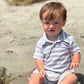 Grey/White Stripe Drift Romper