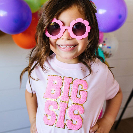 Big Sis Patch Short Sleeve Shirt- Family Fun- Birth Announce