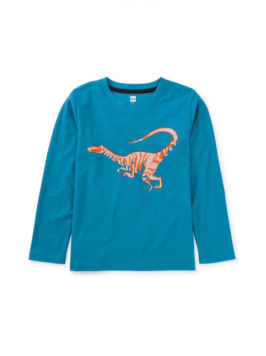 Enamel Blue Velociraptor Graphic Tee