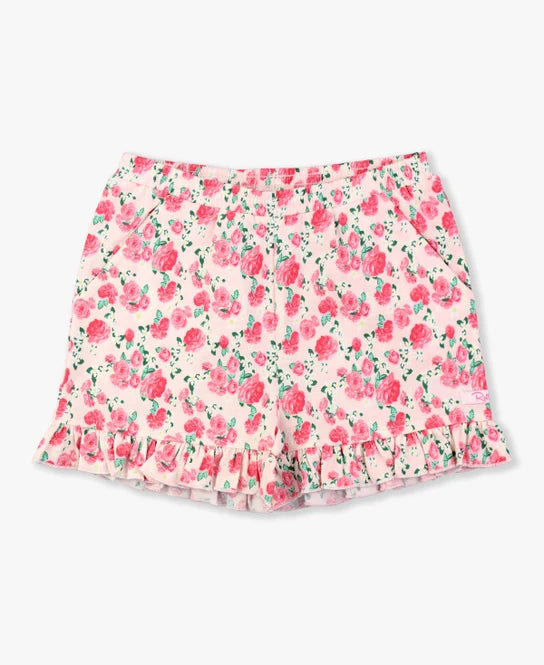 English Roses Girls Knit Ruffle Trim Shorts