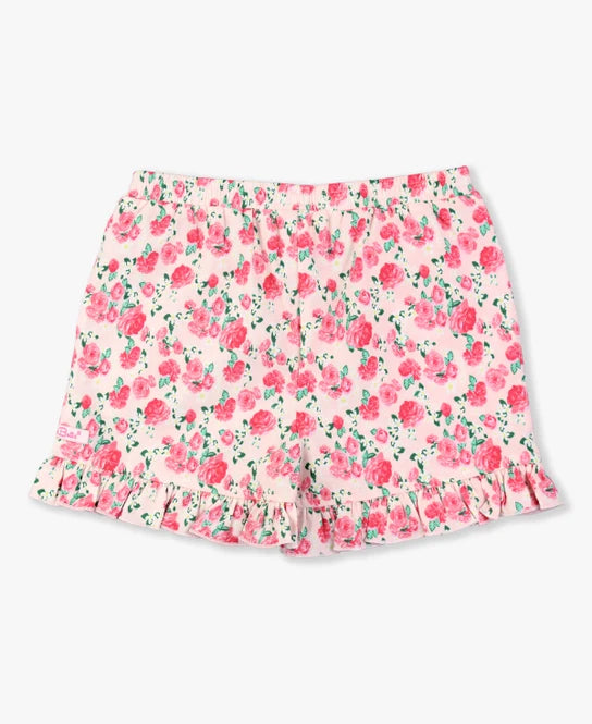 English Roses Girls Knit Ruffle Trim Shorts