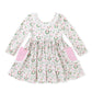 Holiday Wreath Eyelet Trim Pocket Dress
