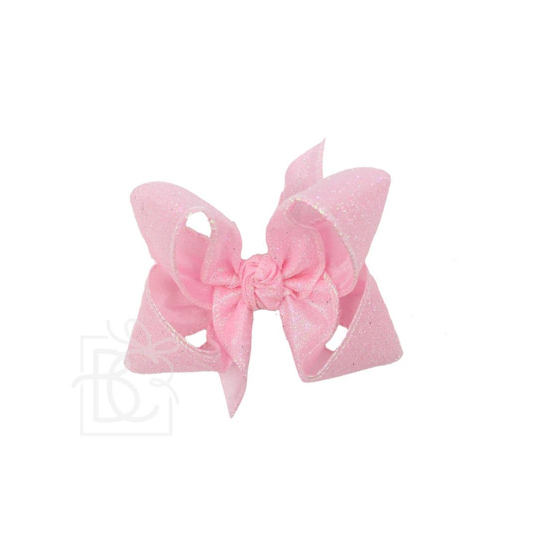 GLITTER METALLIC BOW ON CLIP